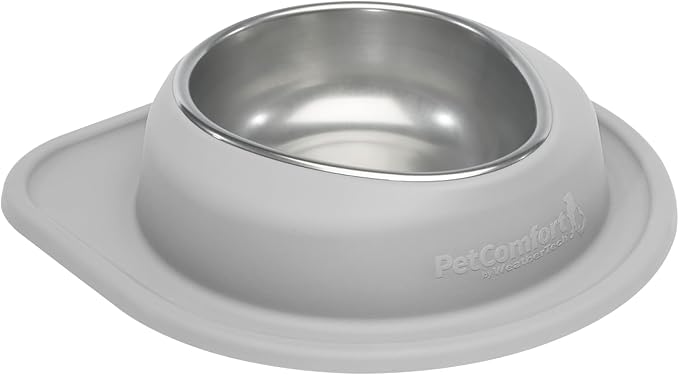 WeatherTech Single Low Pet Feeding System - Heavy-Duty Dog & Cat Food/Water Bowl - 64 oz (8 Cups) Light Grey (SL6403LG)