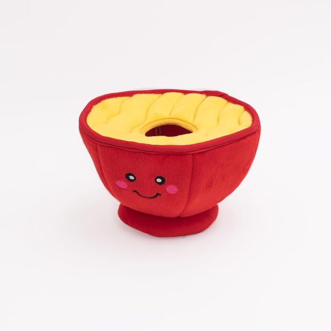 ZippyPaws Burrow- Interactive Dog & Puppy Toys for Boredom, Stimulating Pet Products to Keep Them Busy, Hide & Seek Plush Dog Puzzle, Enrichment Squeaky Toy, for Small & Medium Dogs- Ramen Bowl