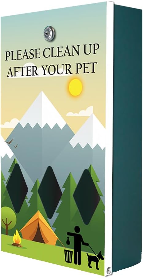 ZERO WASTE USA - Dispense-Art™ Low Profile Dog Waste Station - Camp | UV-printed aluminum low-profile station with 400 bags, 25 liners, 25% larger dispenser, rust-proof commercial design