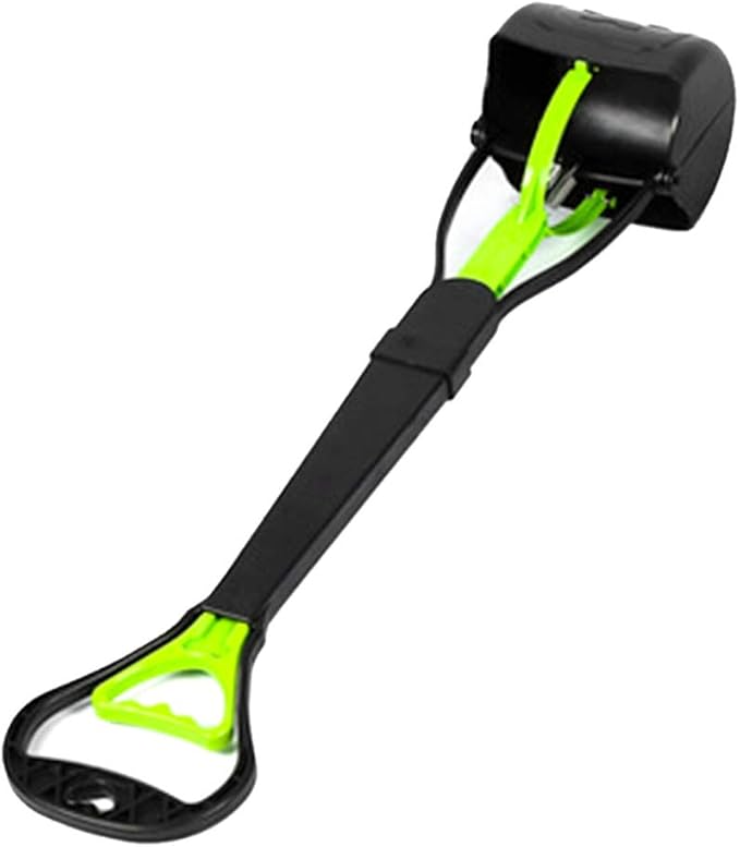 tegongse Spring Long Handle Pet Poop Scooper, Portable Dog Poop Scoop Waste Picker Cleaner, Handheld Scooper with 1 Roll Decomposable Bags