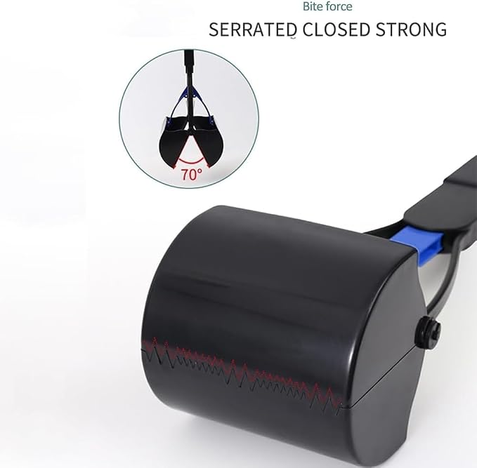 Pooper Scooper,Dog Pooper Scooper,Pooper Scooper for Large Dogs,Folding Dog Poop Scooper, 28" Long Handle No-Bend Cleanup,with Durable Spring,Works on Grass/Dirt/Gravel & More Surfaces (Blue)