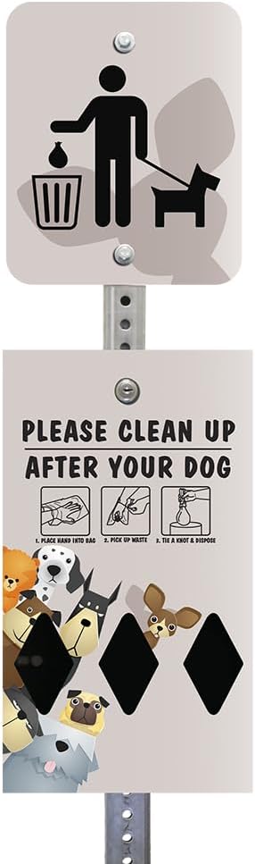 Zero Waste USA - DISPENSE-ART™ Mini Dog Waste Station - Peek A Pup | UV-printed aluminum bag station with 400 bags, 25% larger dispenser, installs beside existing trash cans, 10-year warranty