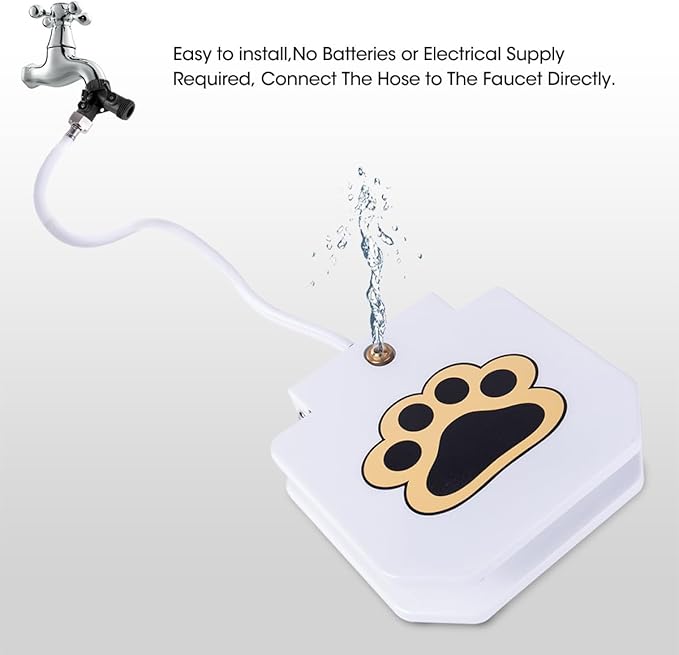 BACOENG Outdoor Dog Water Fountain Step On, Dog Sprinkler Paw Activated for Large Dogs, Pet Drinking Water Fountain with Upgraded Valve