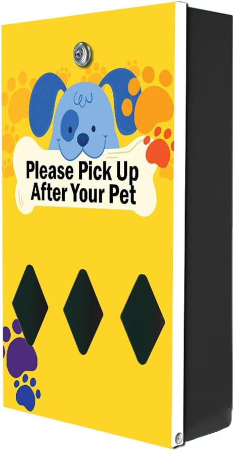 Zero Waste USA - DISPENSE-ART™ Roll Bag Dispenser & Sign - Cartoon Dogs | UV-printed roll bag dispenser & matching sign, 400 bags, 25% more storage, mounts to walls, posts & fences