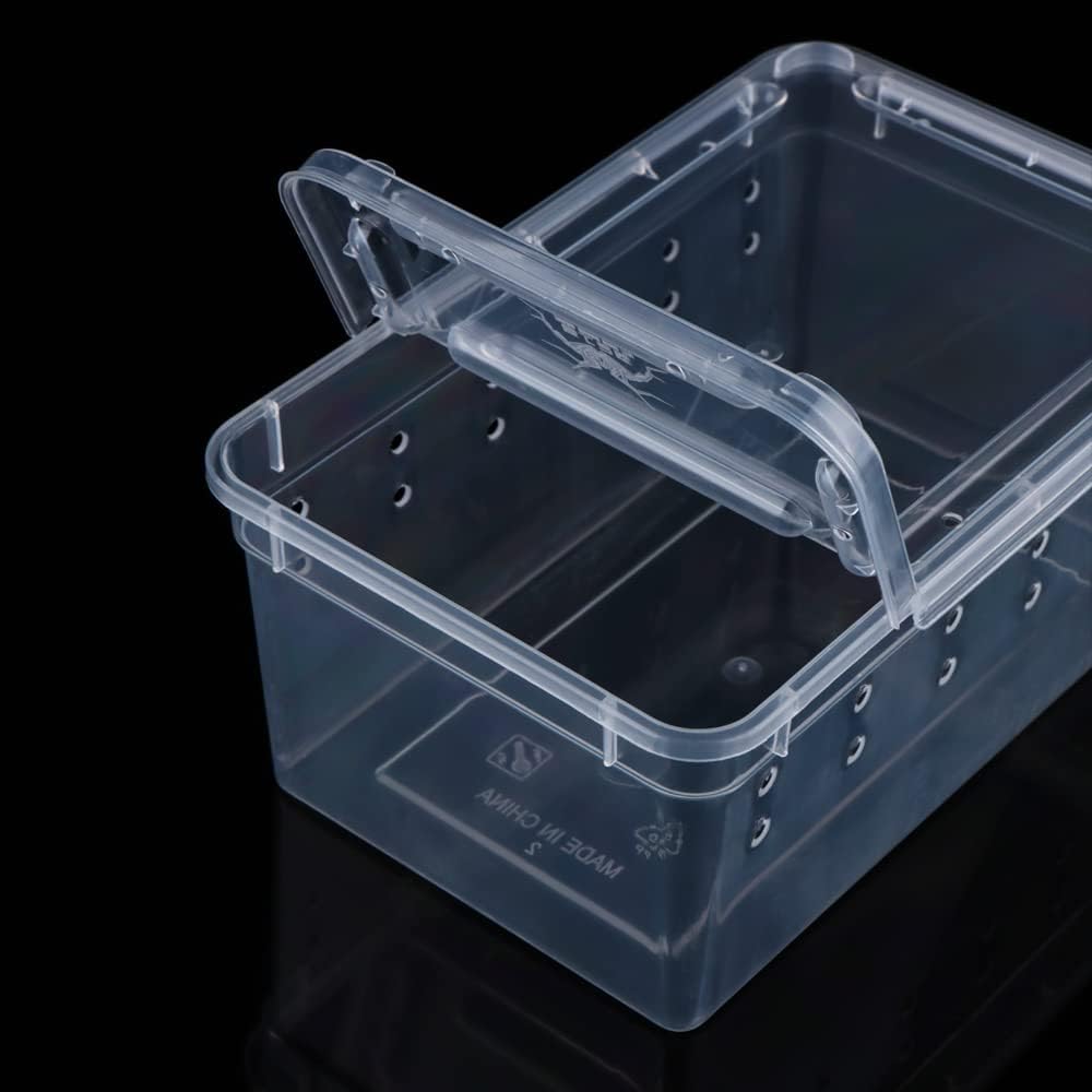5 Pcs Spider Small Terrariums Breeding Box Transparent Hatching Container Plastic Feeding Box for Small Reptile Spider Scorpion Centipede Insect