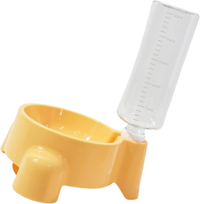 Dog Feeding Station Leak Water Fountains Detachable Bottle Anti Slip Base Design Stainless Steel Bowl with Water and Food