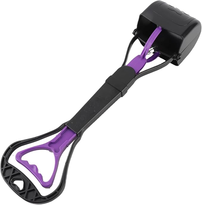 LICAEVEY Dog Poop Scooper, Long Handle No Bend Waist Saver, Large Mouth Pick Up Tool for Outdoor Garden, Heavy Duty Ergonomic Pet Waste Cleanup, Reusable Plastic Claw Rake