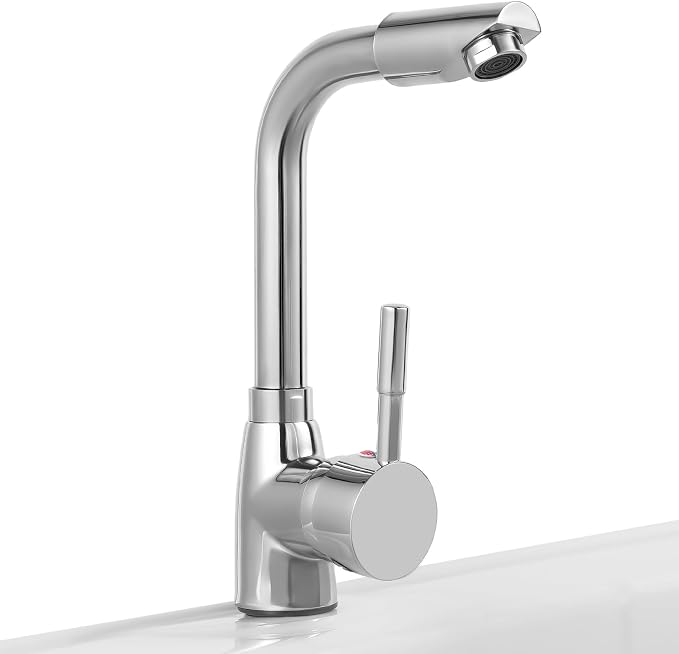 Plastic Utility Sink with 360° Swivel Hot and Cold Faucet White | 154 lbs Load Capacity, Equipped with Hose Hook Up, Includes Washboard, Bottom Storage Board, Suitable for Garages and Gardens