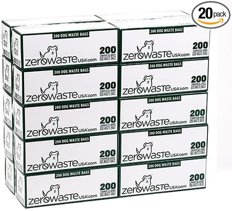 Zero Waste USA - 4,000 Premium Dog Waste Station Refill Bags, 20 Rolls | Premium commercial refill rolls, stronger dog waste station bags, fits most dispensers, heavy-duty design for parks & HOAs