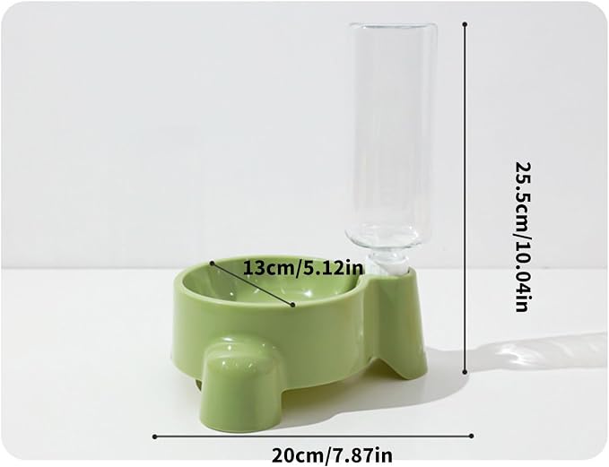 Dog Feeding Station Leak Water Fountains Detachable Bottle Anti Slip Base Design Stainless Steel Bowl with Water and Food
