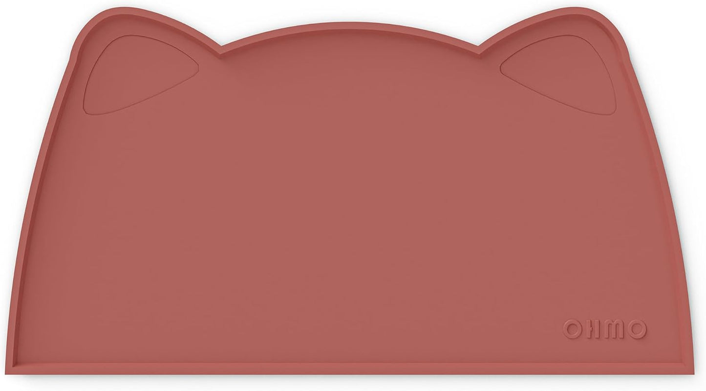 OHMO - Cat Food Mat, Silicone Pet Feeding Mat for Floor Non-Skid Waterproof Dog Water Bowl Tray, Easy to Clean Pet Placemat