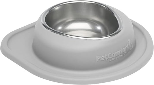 WeatherTech Single Low Pet Feeding System - Heavy-Duty Dog & Cat Food/Water Bowl - 32 oz (4 Cups) Light Grey (SL3203LG)