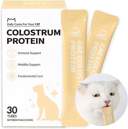 Dr.by Cat Colostrum Protein Cat Supplement Immune Support Muscle Growth, Gentle on Digestion for Kittens, Adult&Senior Cats with Goat Milk, Whey Protein Isolate, Colostrum Lickable Formula
