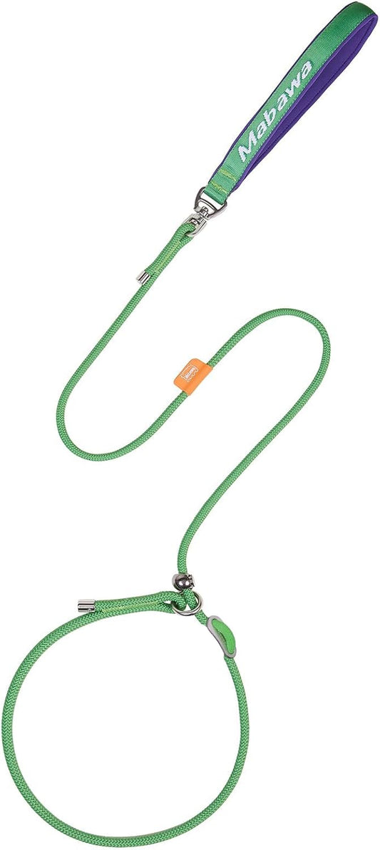 Dog Anti-Slip Leash 5FT with Metal Stopper - Durable No-Pull Training Lead for Small, Medium & Large Dogs - Comfortable Handle Nylon Rope, Tangle-Free Pet Walking Leash (Green, 5 FT)