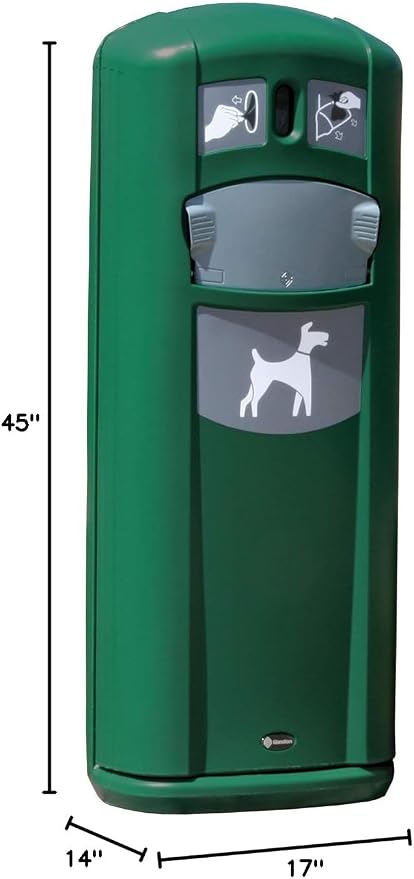 Retriever City Pet Waste Station (3 Colors) with Bag Dispenser & Ground Fixing Kit – 9 Gallon Dog Waste Disposal Station - Includes 1000 Dog Waste Pick Up Bags (Deep Green)