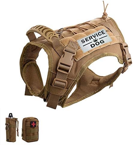 Tactical Dog Vest Training Outdoor Breathable Harness Military Pet Tactical Vest Detachable Pouches D Ring for Dog Leash