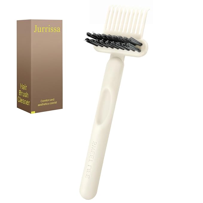 Hair Brush Comb Cleaning Tool Comb,2-in-1 Hair Brush Cleaner Tool, Portable Remover Rake for Removing Hair Dust, Home and Salon Use (White)