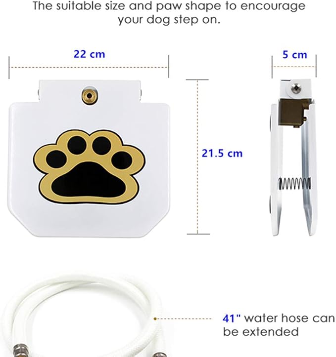 Outdoor Dog Water Fountain, Paw Activated Pet Drinking Fountain, Dispenser | Durable Step On Metal Sprinkler, Brass Valve, Sturdy 41" Hose, Easy to Use, Provides Fresh Water Constant Stream, Fun Dog Toy