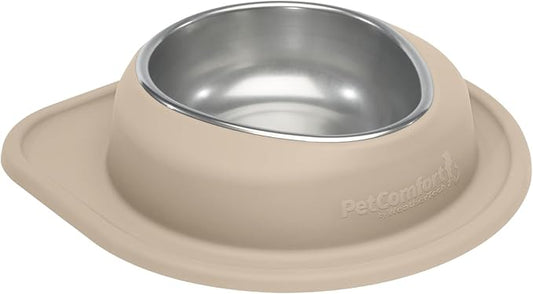 WeatherTech Single Low Pet Feeding System - Heavy-Duty Dog & Cat Food/Water Bowl - 64 oz (8 Cups) Tan (SL6403TN)