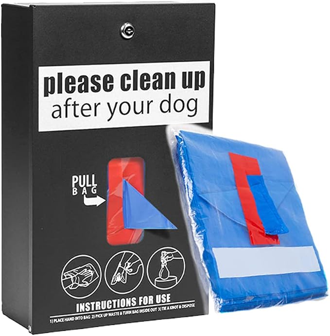 Standard Low Profile Dog Waste Station / Tissue_Style Bag System_Square Can(Matte Black)