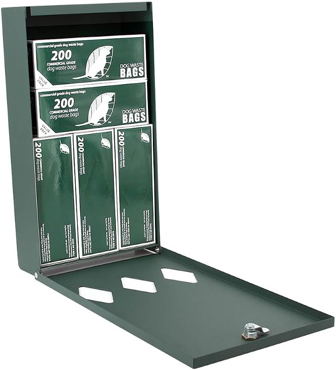 Zero Waste USA - Aluminum Dog Waste Station - Rolling Hills Black | Black | DISPENSE-ART™ UV-printed aluminum station, 25% larger bag storage, rust-proof commercial design for parks & properties