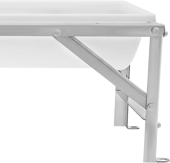 39.4" Long Feed Trough, 35L/9.25Gal Livestock Feeder Trough, Heavy Duty Galvanized Sheet Feeder Trough Animal Feed/Water Station for Goats Sheep Pigs Horses (White)