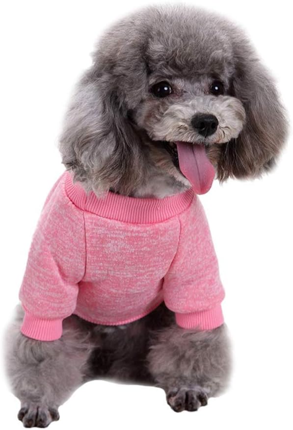 Jecikelon Dog Clothes Dogs Sweater Soft Puppies Clothing Winter Puppy Sweaters Warm Outfit for Dogs Small XXS XS Cat Apparel (X-Large, Pink)
