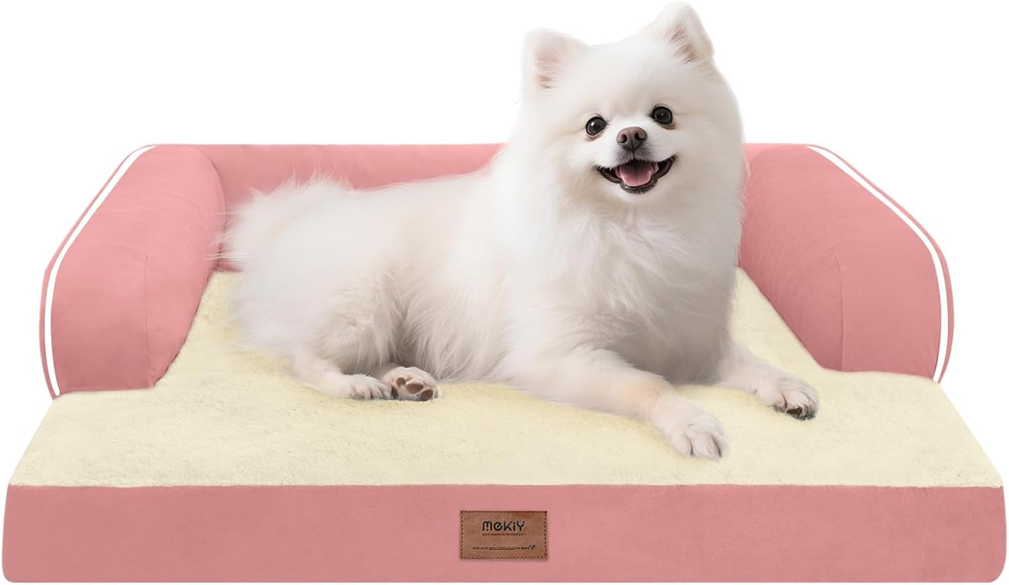 Small Dog Bed Orthopedic Washable Cat Bed Memory Foam Couch Sofa Comfy Pet Beds with Waterproof Removable Cover & Non-Slip Bottom