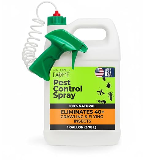 Nature's Dome Natural Pest Control Spray 1 Gallon | Ant Killer for Indoor & Outdoor | Eco-Friendly Bug Spray for Fleas, Ticks, Ants & Mosquitoes | Pet & Kid Safe