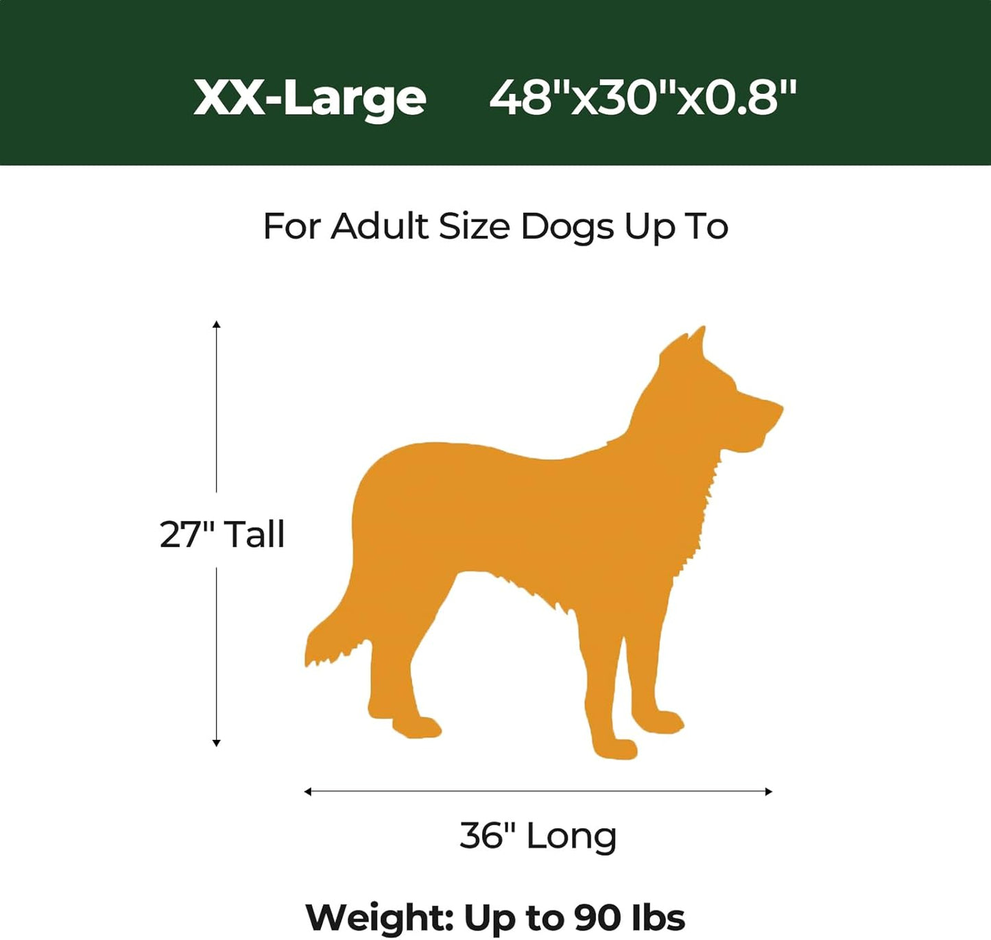 BALANCE Dog Crate Pad, Dog Foam Crate Mat Kennel Pad, Washable Water-Resistant Pet Bed Flat Dogs Cage Mat for XX-Large Dogs, 2 Packs