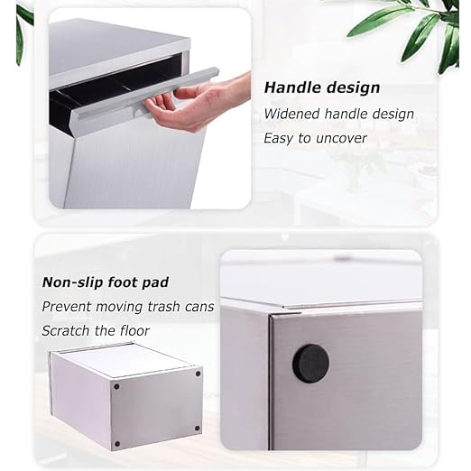 Stainless Steel Wall Mounted Hidden Tilt Out Trash Bin, Embedded Cabinet Waste Container, Perfect for Kitchen or Office Storage, Space-Saving Design for Easy Access