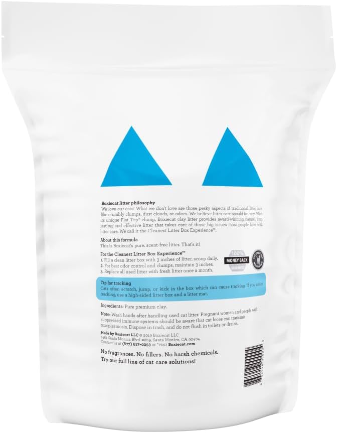 Boxie® Unscented 30 Day Natural Odor Control Cat Litter, 16lb Clumping Clay Kitty Litter (Pack of 2)