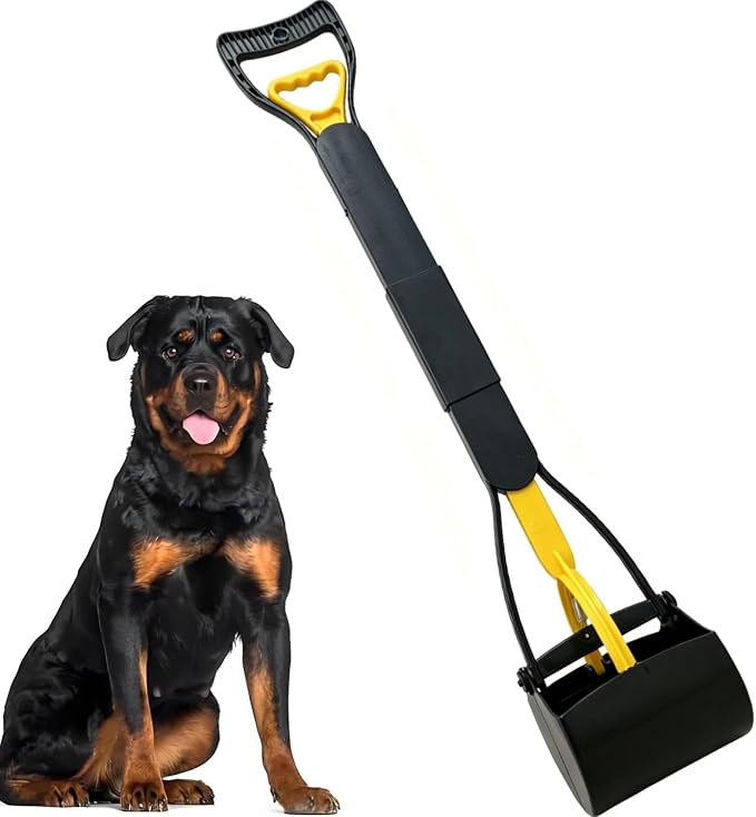 ienjoyed 32" Large Dog Pooper Scooper for Large Dogs Heavy Duty, Non-Breakable Dog Poop Scooper with Wide Handle for Grass, Gravel, Durable Dog Poop Pick Up Tool, Long Handled Poop Grabber | 32-inch Long Handle