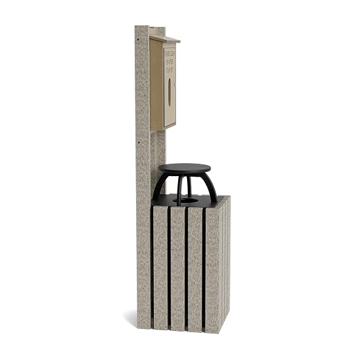 Pet Waste Station for Dog Parks, Trails & Public Spaces | Made of Highly Durable Recycled Wood | Built in Trash Can and Bag Dispenser | Weather Resistant & Built to Last - Weathered