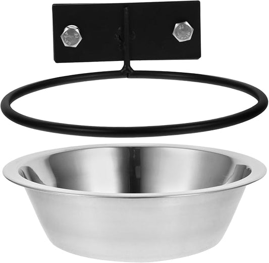 ULTECHNOVO Raised Wall Mounted Dog Bowl with Deep Stainless Steel Food and Water Bowls Large Elevated Pet Feeder Station for Indoor and Outdoor Use
