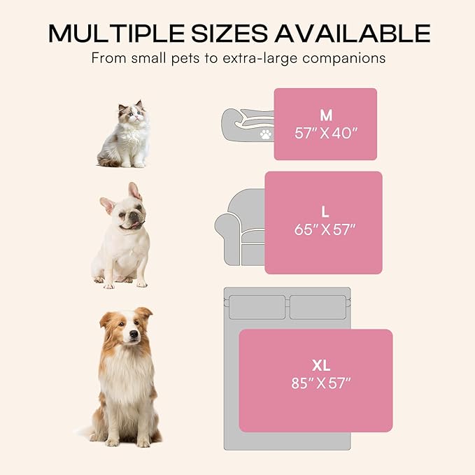 Luciphia Waterproof Dog Blanket for Medium Large Dogs Washable Bed Couch Protector Soft Fluffy 3D Heart Jacquard Pet Blanket with Sherpa Fleece Cozy Calming Throw Blankets, Beige 65x57 inch