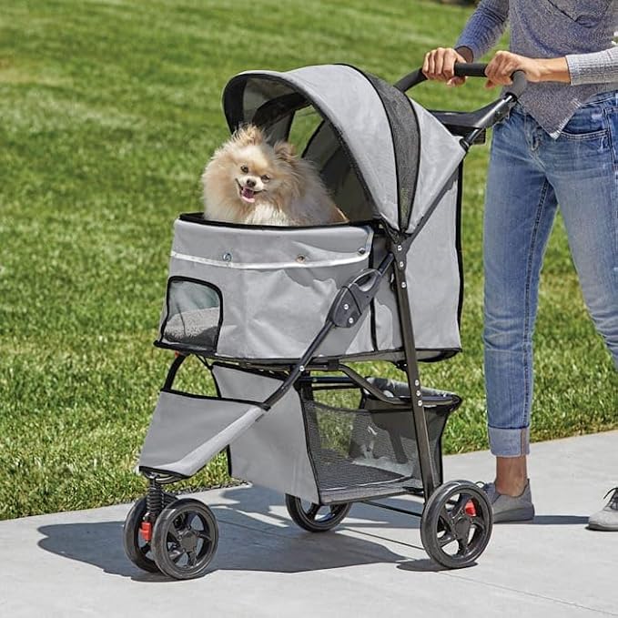 EveryYay by Petco Collapsible Pet Stroller 33'' L X 18'' W X 38'' H Grey