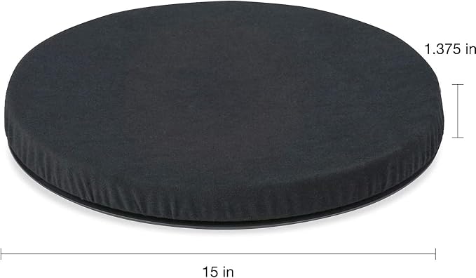 HealthSmart 360 Degree Swivel Seat Cushion, Chair Assist for Elderly, Swivel Seat Cushion for Car, Twisting Disc, Black, 15 Inches in Diameter, Case of 6
