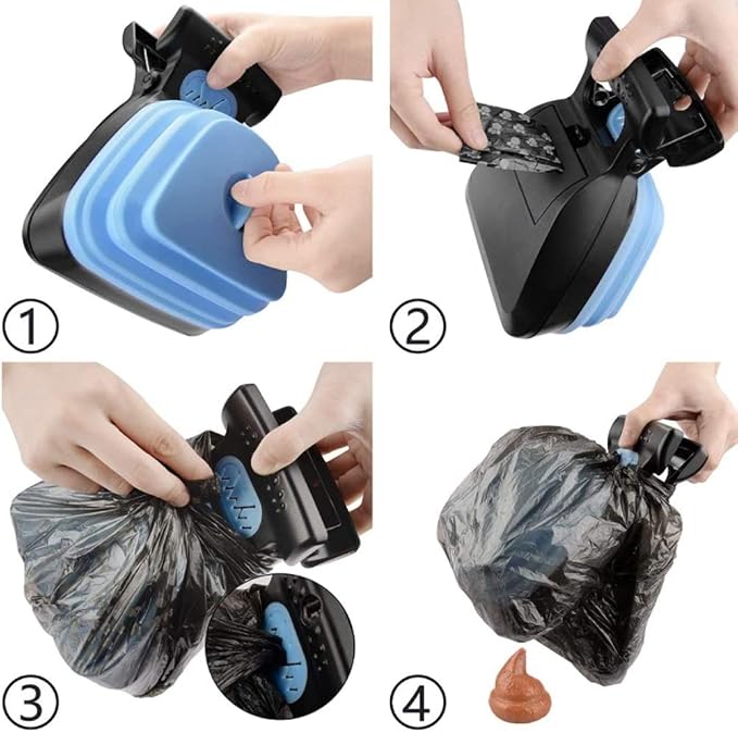 Dog Pooper Scooper, Portable Dog Poop Scooper with Waste Bags for Large & Small Dogs,Heavy Duty Dog Waste Cleaner,Dog Waste Pick Up,Easy to Use for Grass, Dirt, Gravel,Green,M
