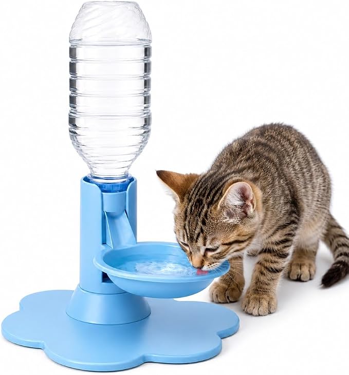 Automatic Pet Water Dispenser,Flow Self Refilling Cat & Dog Water Bowl | Portable Bottle Outdoor Jug, 3 Gallon No Spill, Washing Station for Pets, Feeder, Fountain, Storage(Blue,No Bottle)
