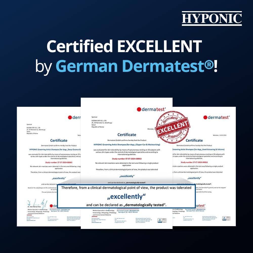 HYPONIC Grooming Artist Shampoo - Hypoallergenic Pet Shampoo for Groomers (Clipper Cut & Moisturizing (17.9 oz))