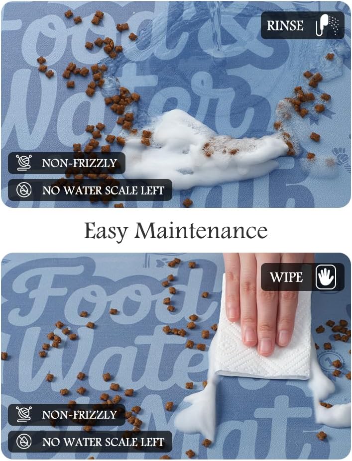 Pet Feeding Mat-Absorbent Dog Mat for Food and Water Bowl-No Stains Quick Dry Water Dispenser Mat-Dog Accessories Pet Supplies-Bowl for Messy Drinkers（Words,12"x19"