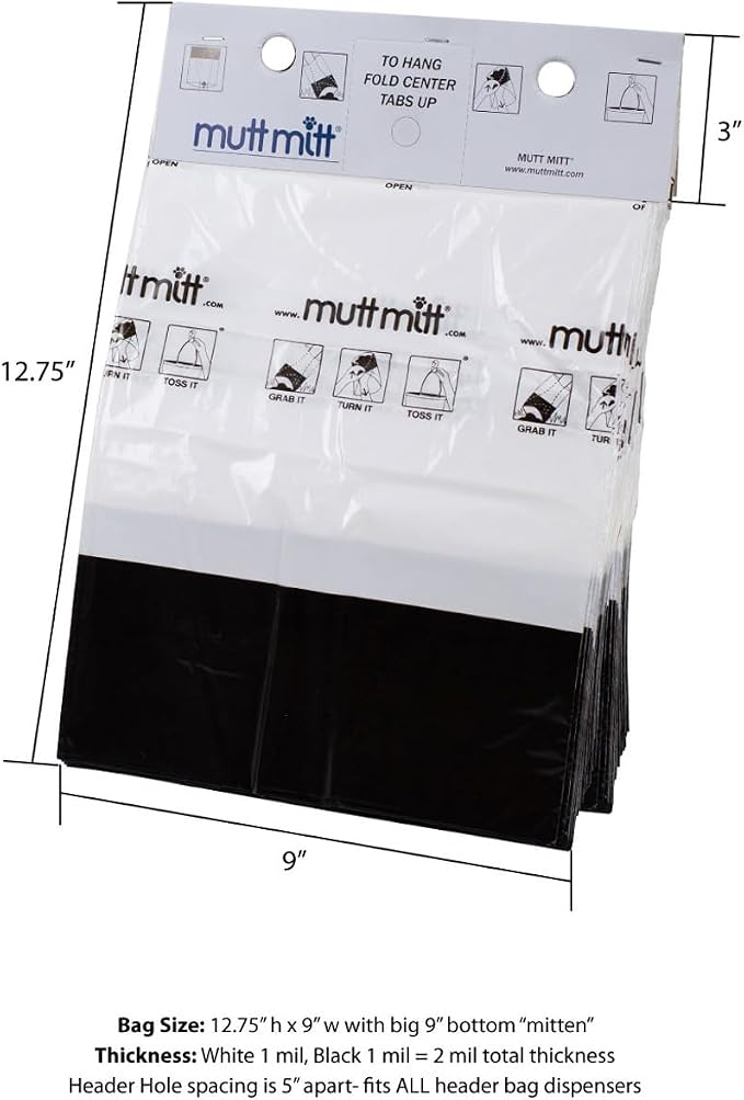 Mutt Mitt® Rustproof Commercial Grade Aluminum Low Profile Dog Waste Station with 400 Dog Waste Bags (No Sign) (White/Black - 2-Ply Bags)