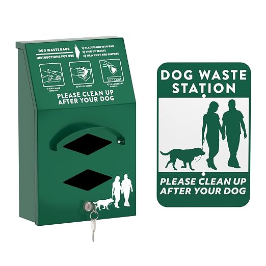 POCHAR Aluminum Outdoor Dog Bag Dispenser with Pick Up Sign for Pet Waste | Rust-Proof Wall-Mounted Poop Bag Dispenser for Dog Waste, Includes Lock & Mounting Hardware