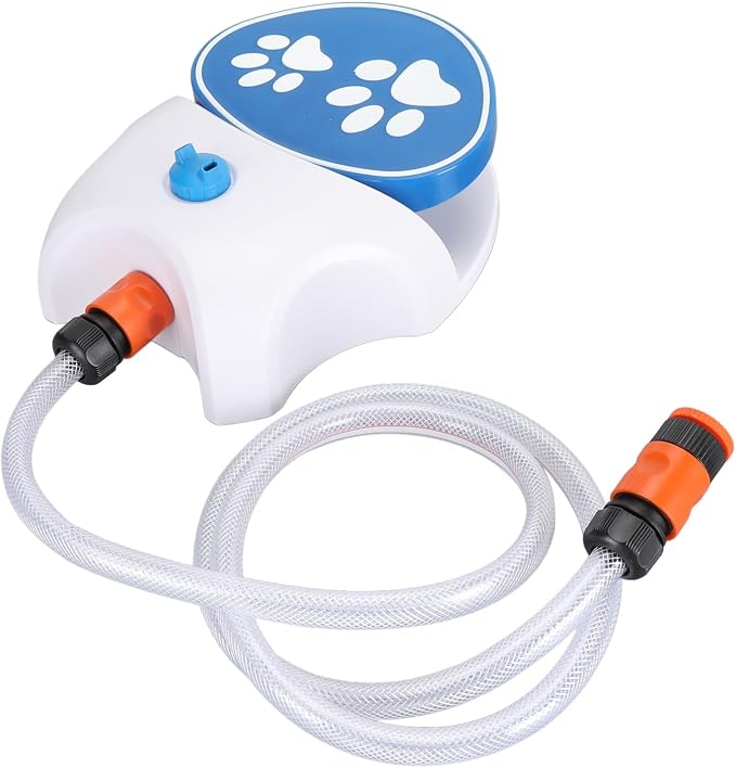 Haofy Step on Activated Dog Water Fountain for Outdoor Use - 2 Gallon Pet Water Dispenser with Hose Connection No Batteries for Backyard Camping Dog Park Travel