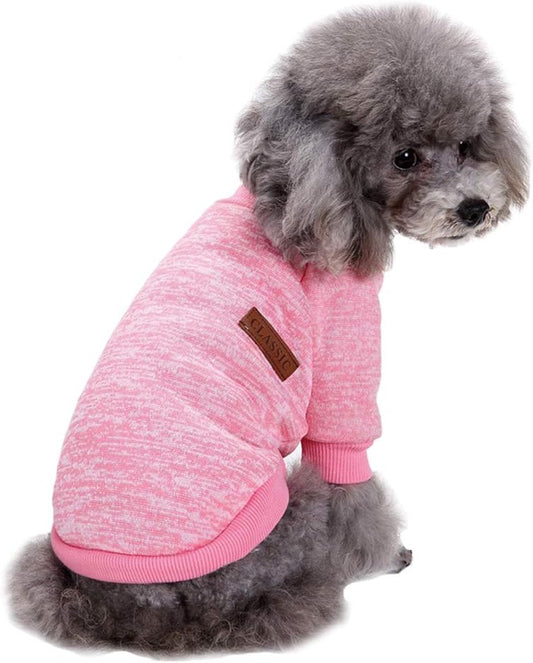 Jecikelon Dog Clothes Dogs Sweater Soft Puppies Clothing Winter Puppy Sweaters Warm Outfit for Dogs Small XXS XS Cat Apparel (Pink, XS)