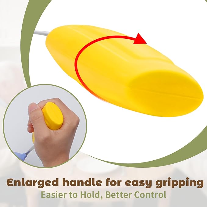 Anti-Tremor Spill Shield Spoon for Hand Tremors Parkinsons, Weighted Adaptive Utensils with Large Enclosed Scoop, Ergonomic Non-Slip Handle, Dishwasher Safe (Yellow, Forward-Tilt)