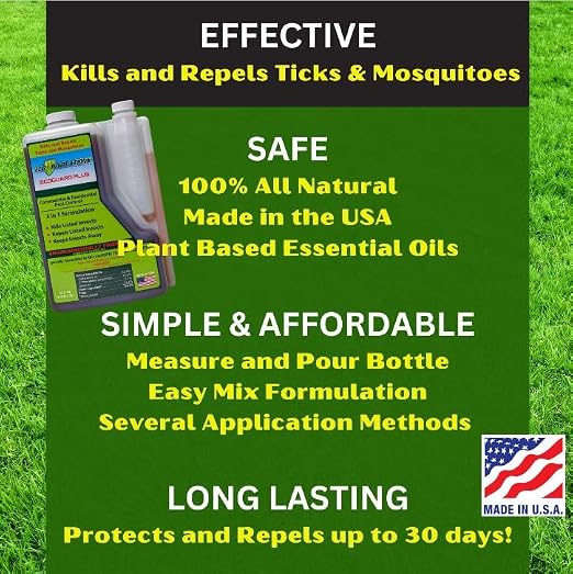 Concentrated Mosquito & Tick Yard Spray, Plant-Based, 64oz