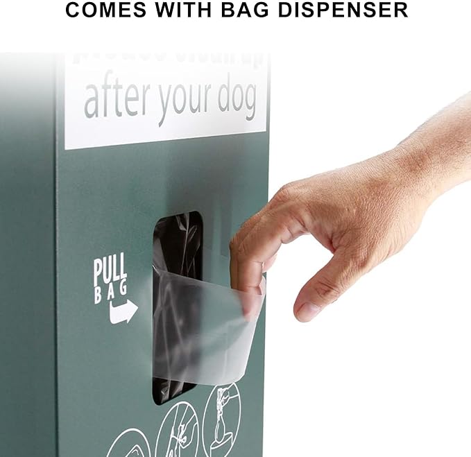 Outdoor Dog Waste Disposal Station 26.4 Gal,Parks Pet Cat Feces Cleaning Garbage Can Floor Standing,for Collect and Dispose of Pet Feces and Excrement