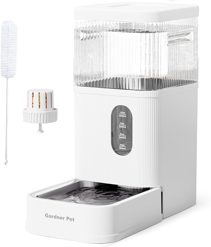 2.9 Gallon Automatic Dog Water Dispenser with Stainless Steel Bowl | BPA-Free, 11L Large Capacity, Stainless Steel Bowl, Maifan Stone Filter, Gravity Auto-Fill, Safe for Cats & Dogs